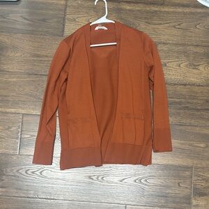 Women's Rust Open Front Cardigan Sweater